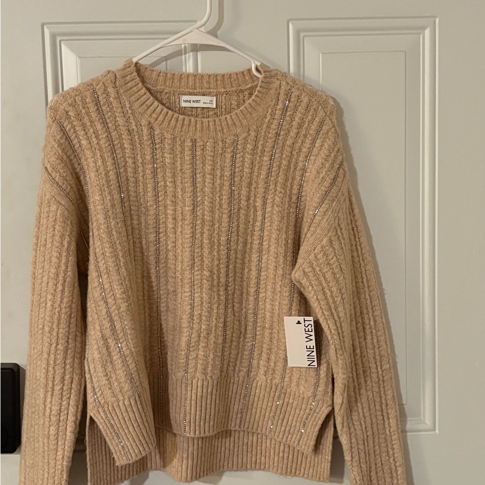 Nine West Beige Ribbed Sweater